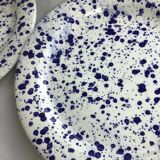 6 blue-spotted dessert plates