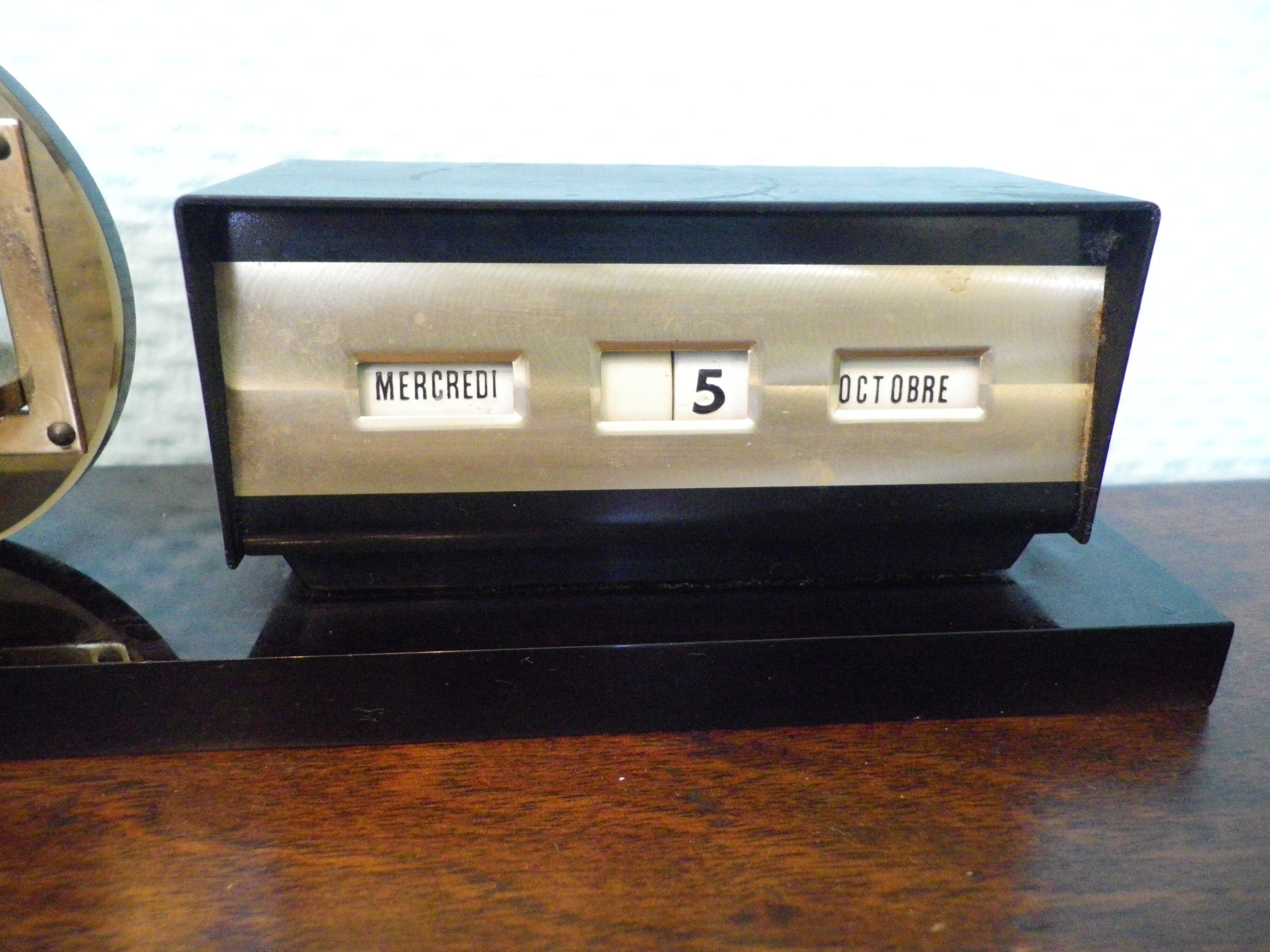 Perpetual Office Calendar with Thermometer - Mallat France - 70s