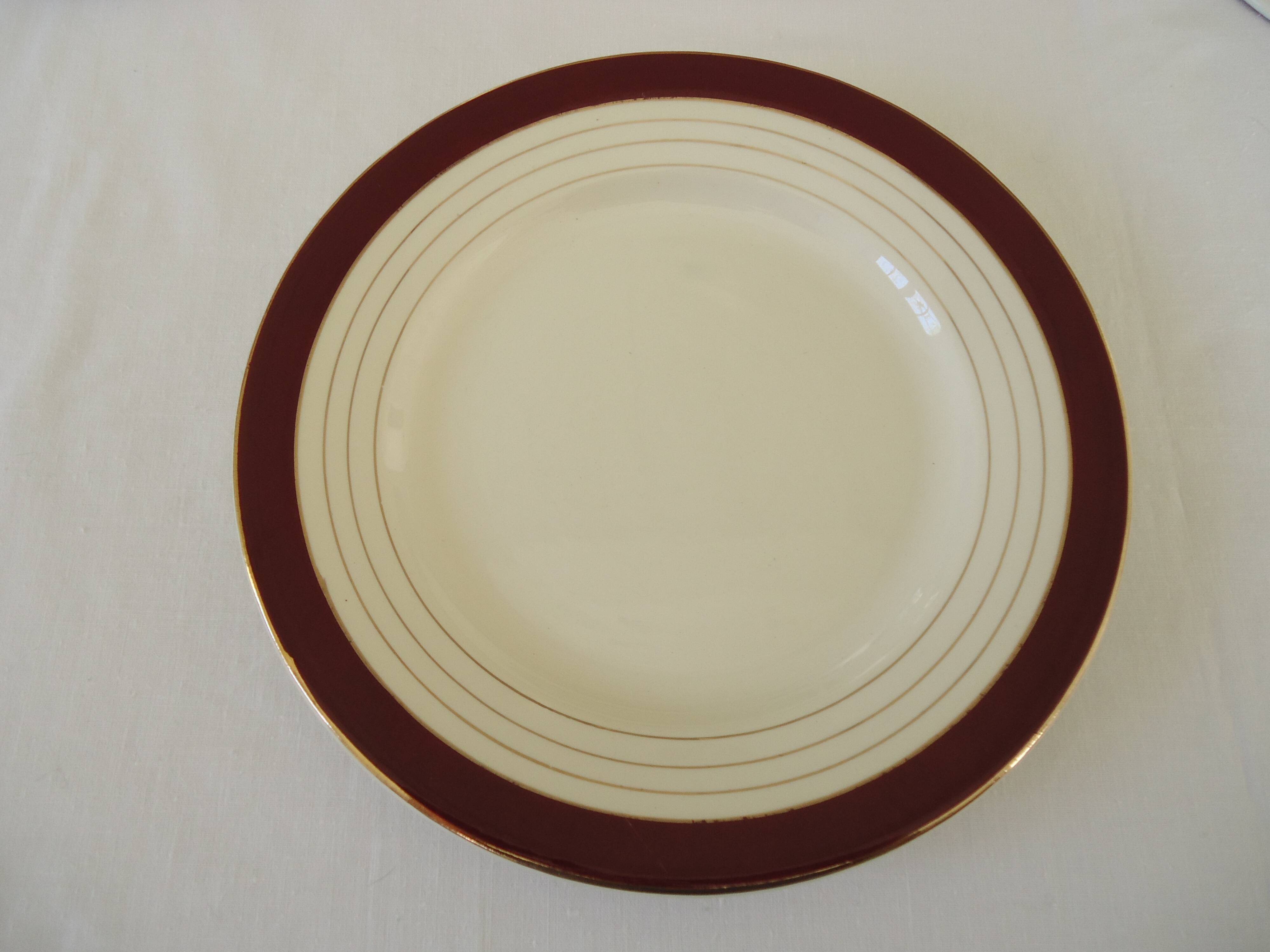 Digoin sarreguemines opaque porcelain dinner plates, pasteur pattern