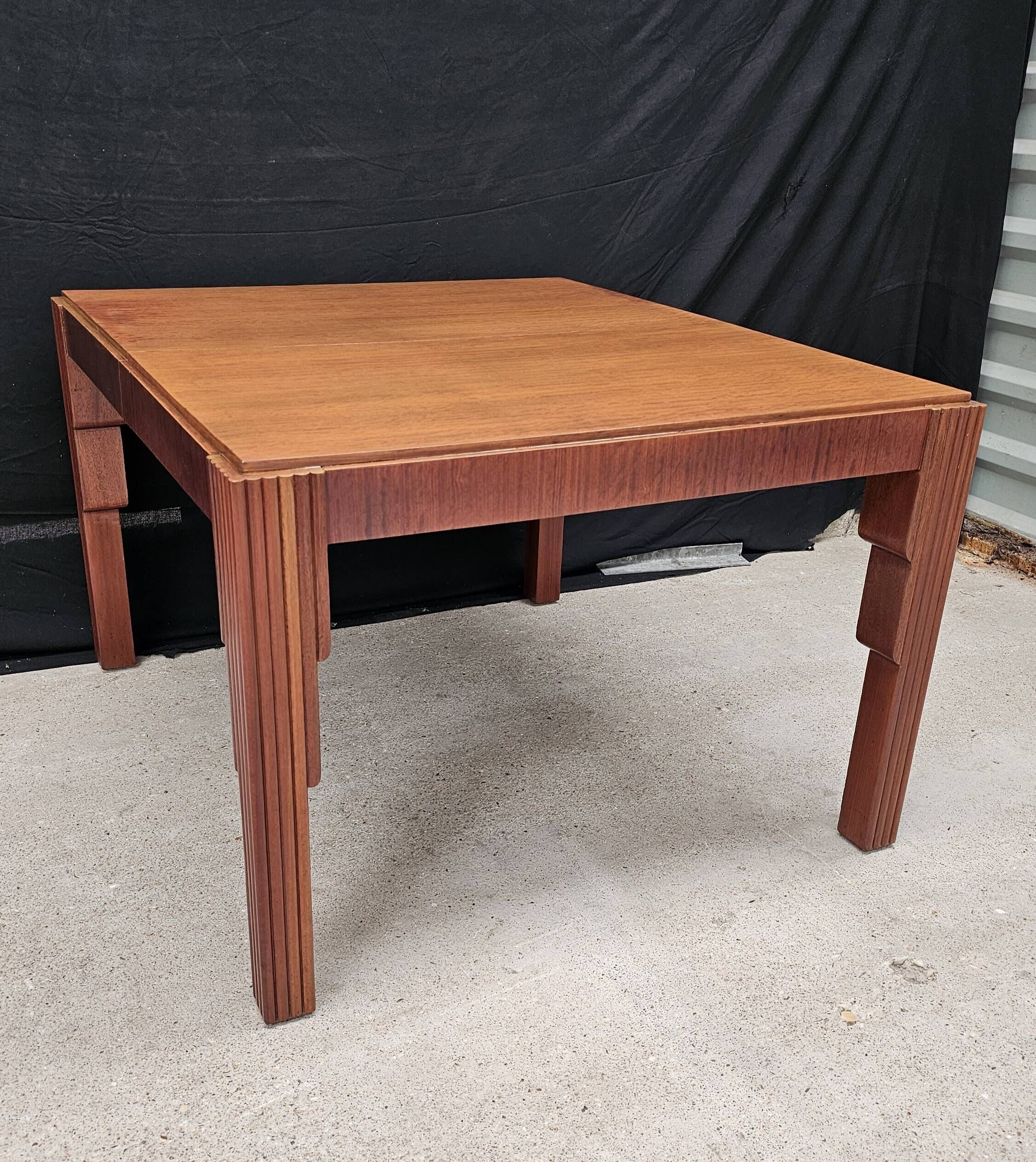 Lot of table and 6 Art Deco chairs from Saddier & fils