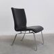 Unique black leather & steel modernist lounge chair, 1960s