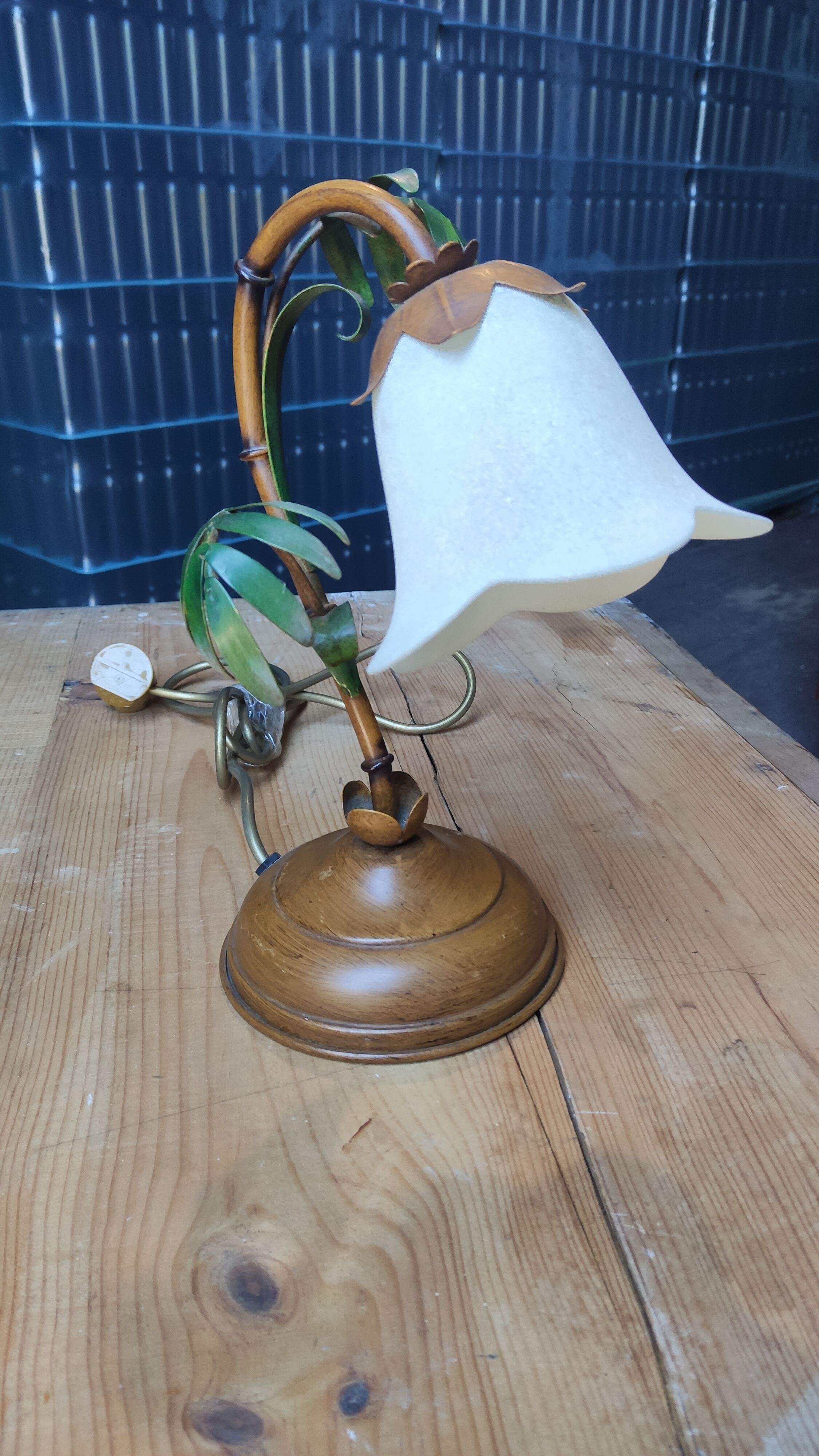 Metal lamp decoration bamboo opaline