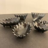 Ashtray 6 hedgehogs in bronze 1950