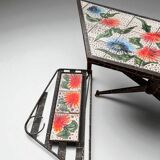 Vintage ceramic coffee table by Vallauris – floral and flat top