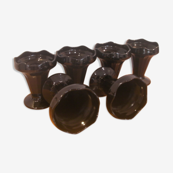 6 luminarc vintage black ice cream cups