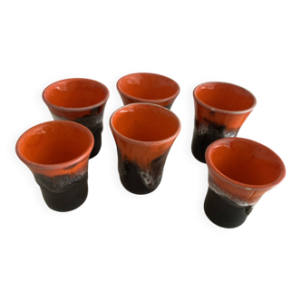 Set of 6 small liqueur cups Valauris