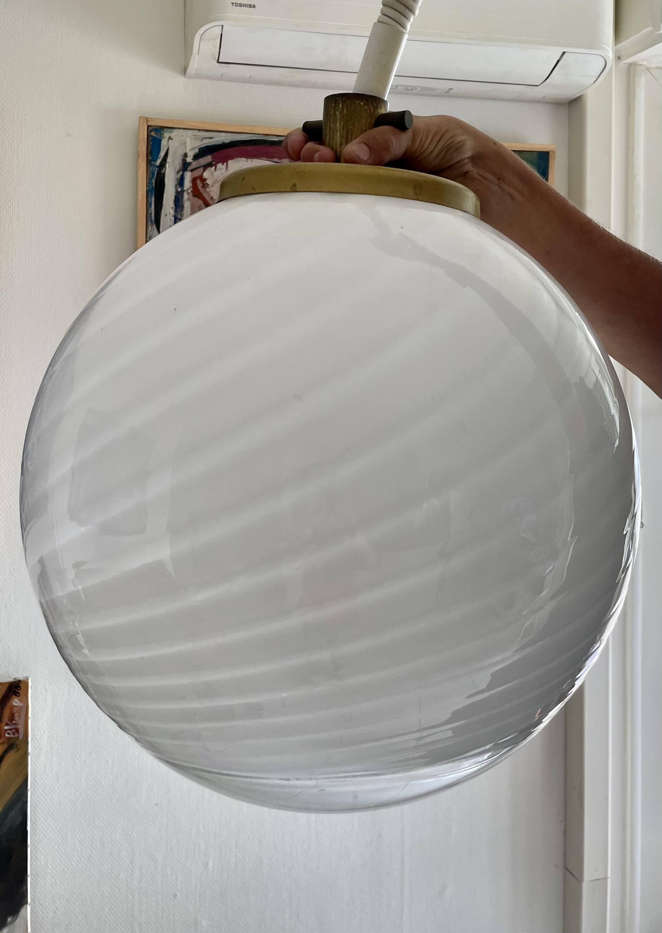 Lampe suspension en verre de Murano de Venini - 1960