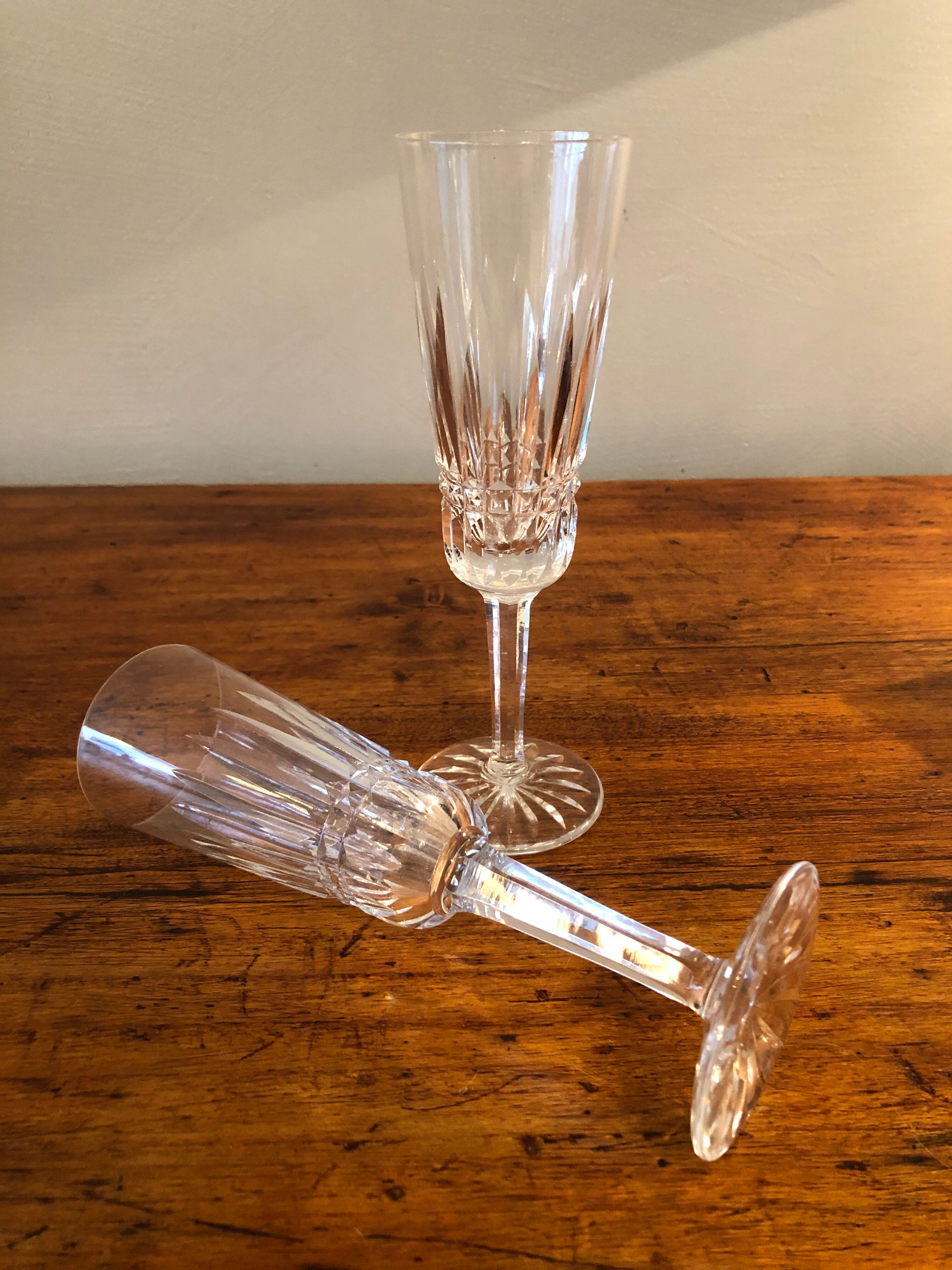 Baccarat crystal champagne flute duo