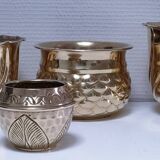 quatre cache-pot laiton vintage