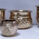 quatre cache-pot laiton vintage