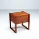 Scandinavian modern storage cabinet in teak with sled base Denmark 1960