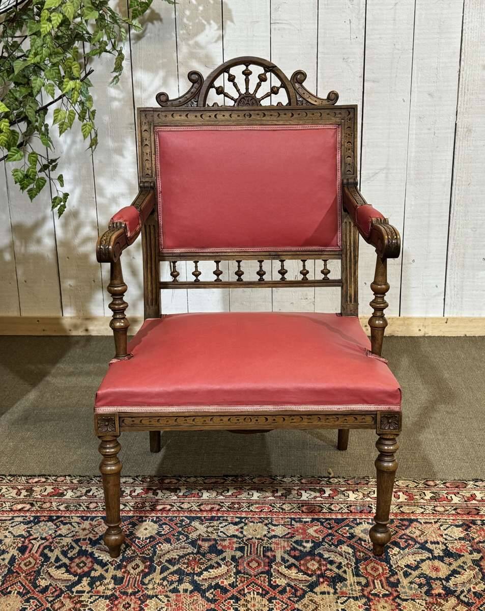 Breton armchair and its footrest from the 1930s.