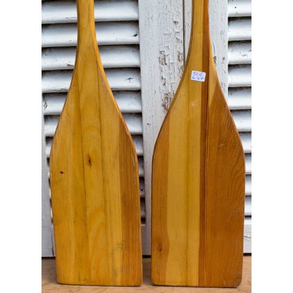 Pair of decorative wooden paddles