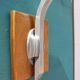 Pair art deco aluminum sconces