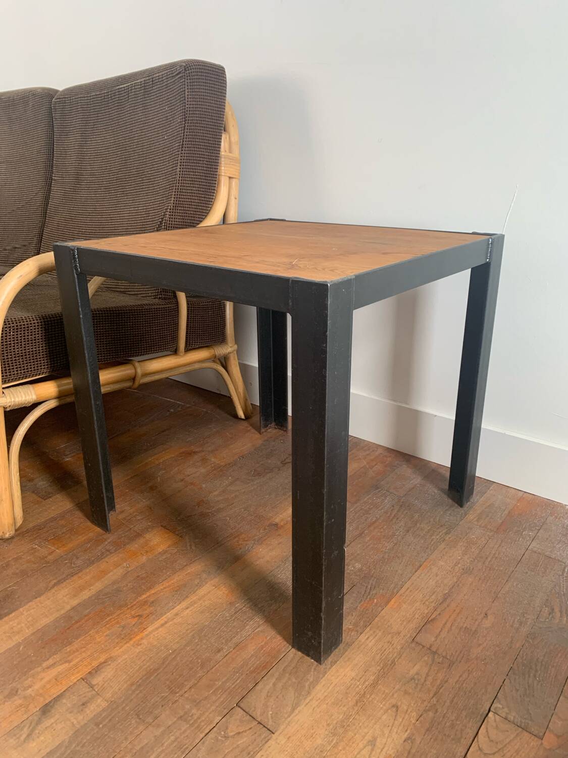 Wood and metal coffee table