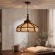 Vintage wooden pendant light from the 1960s.