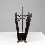 Mid-century magazine rack in hammered copper, France ca. 1900