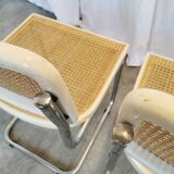 Ensemble de 2 chaises Cesca vintage de Marcel Breuer : chaises de salle à manger en osier style Mid-Century Modern