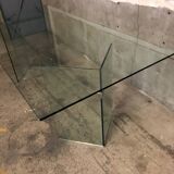 Post modern tempered glass table circa 1980