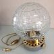 Structured glass globe lamp and metal-brass/ vintage 60s and 70s base