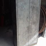 Polished varnished steel kitchen cabinet, circa 1950