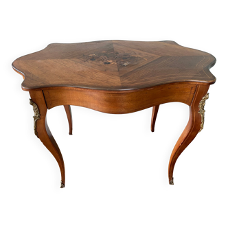 Inlaid Fiddle Table Napoleon III style