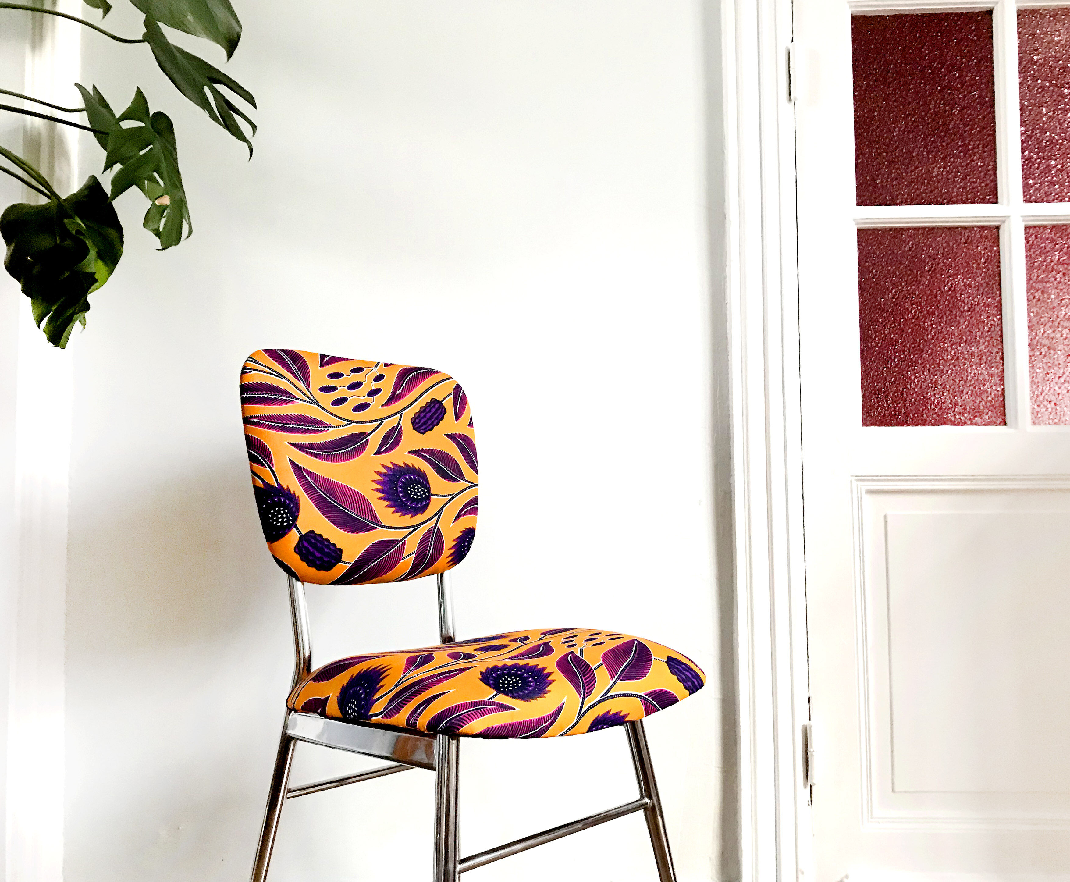 Re-carpeted vintage chair