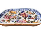 Gien earthenware dish, peony decoration