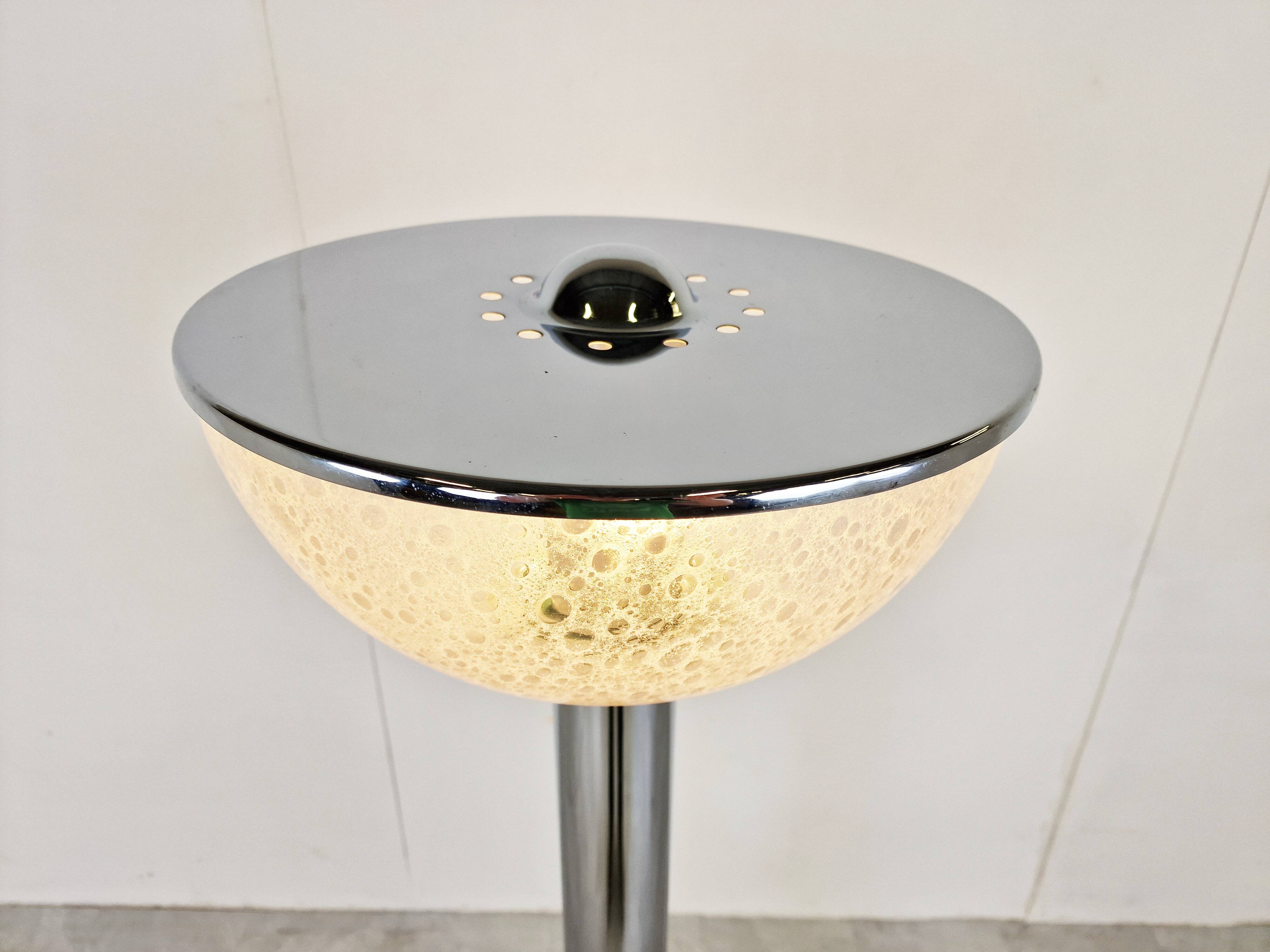 Vintage chrome and glass floor lamp, 1970s
