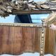 Large antique pediment mirror with parecloses