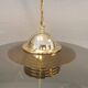 Original Belid T 391 pendant light in gold-coloured metal and smoke-coloured glass