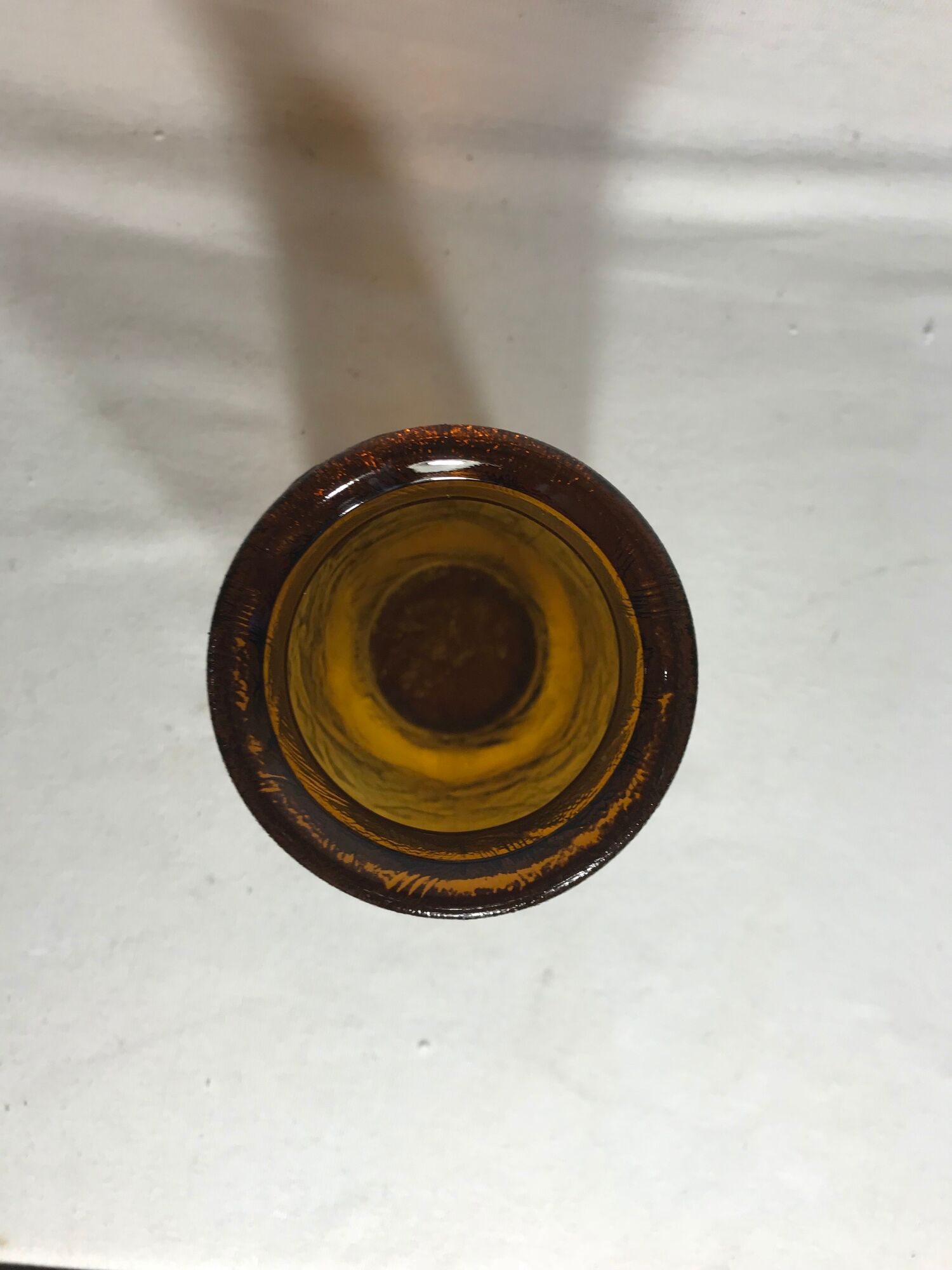 Former Henkel vintage stamped orange smoked glass vase