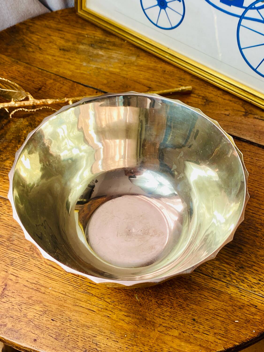 Brass salad bowl