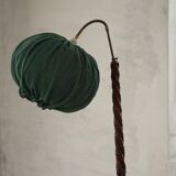 Organic Swedish floor lamp from the mid-century in burnt wood, Wabi Sabi, 1950s