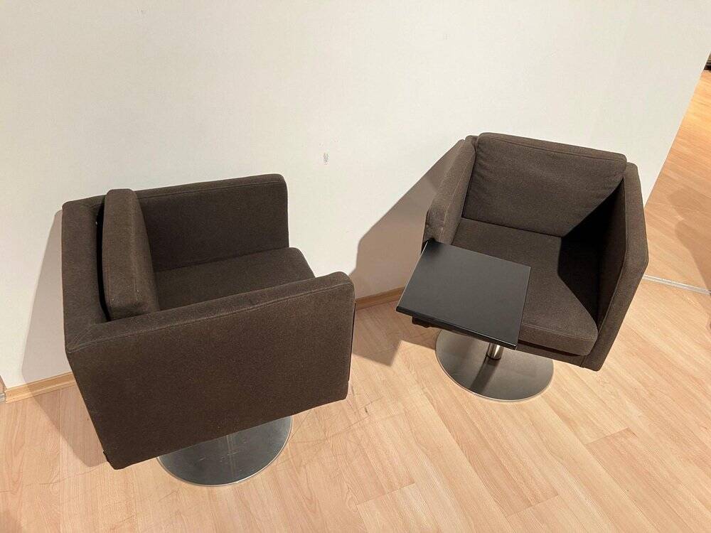 Set of Dutch Cubic Swivel Chairs with Tableau by Lensvelt, 2001