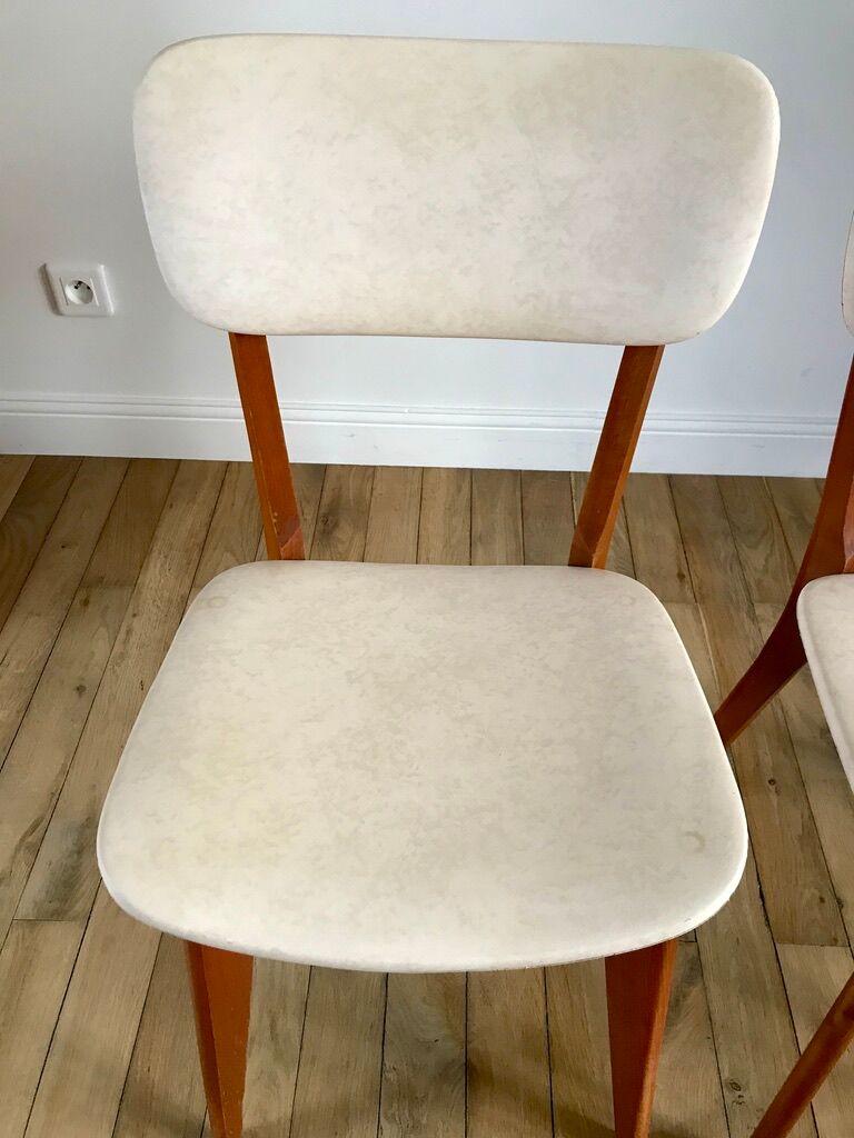 Pair of scandinavian chairs in skaï 50s