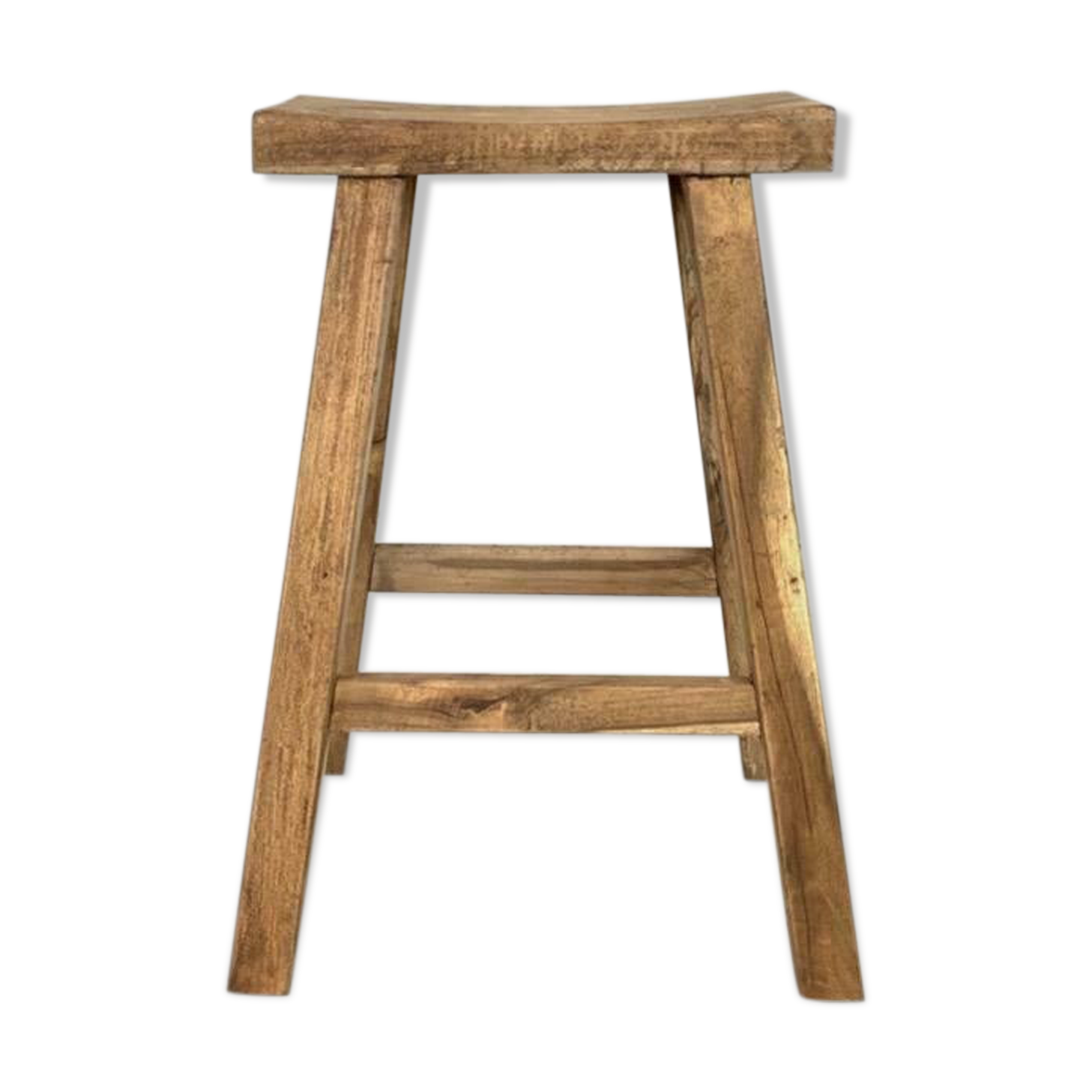 Rustic wooden vintage bar tabouret