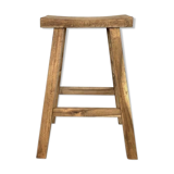 Rustic wooden vintage bar tabouret