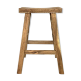 Rustic wooden vintage bar tabouret