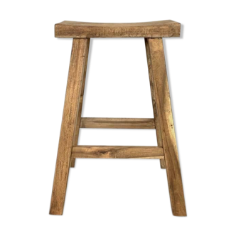 Rustic wooden vintage bar tabouret