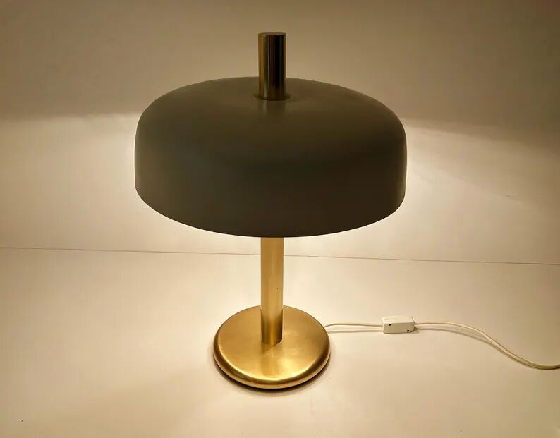 Large Vintage Space Age Desk Lamp, Brass