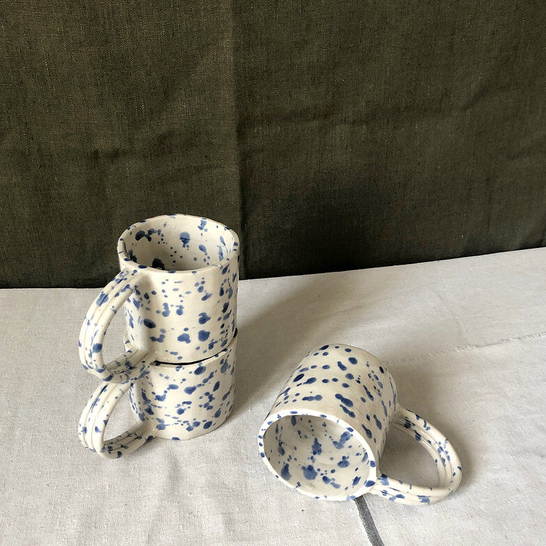 Blue speckled handle cup - Cassandre Bouilly
