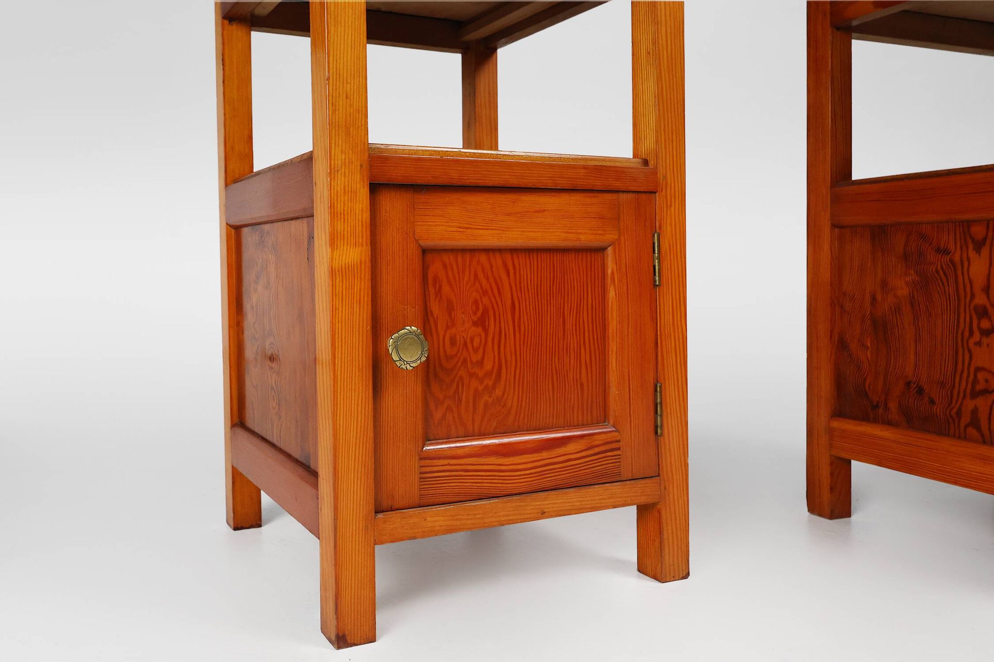 Pair of Art Deco Nightstands in wood, France 1940s