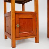 Pair of Art Deco Nightstands in wood, France 1940s