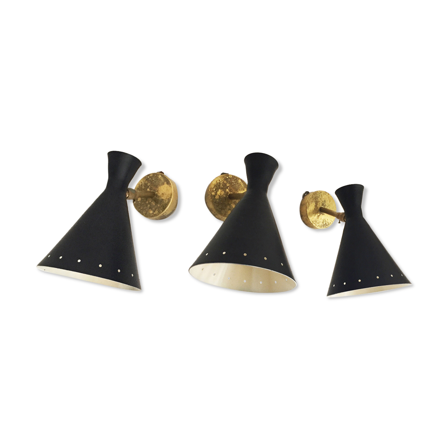 Suite de trois appliques Italiennes de design 1950