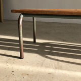 Vintage school bench base gray green