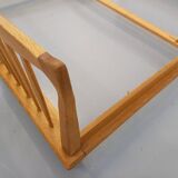 Lit double vintage français Guillerme et Chambron en chêne massif années 60