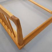 Double vintage French bed by Guillerme et Chambron in solid oak from the 1960s.