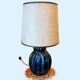 Lamp, Alphonse CYTHÈRE base, flamed stoneware RAMBERVILLIERS and fabric shade.