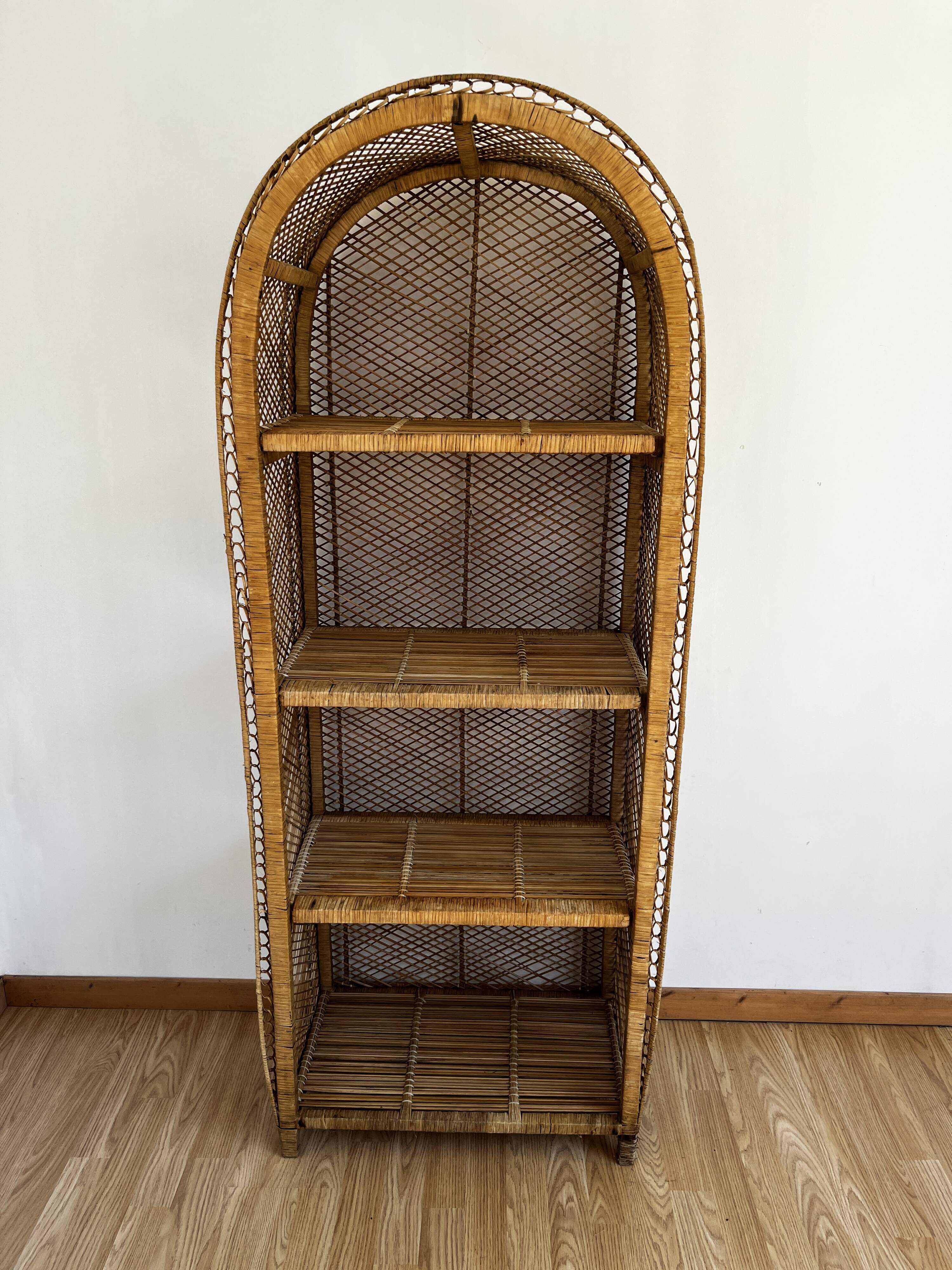 étagère bibliothèque osier